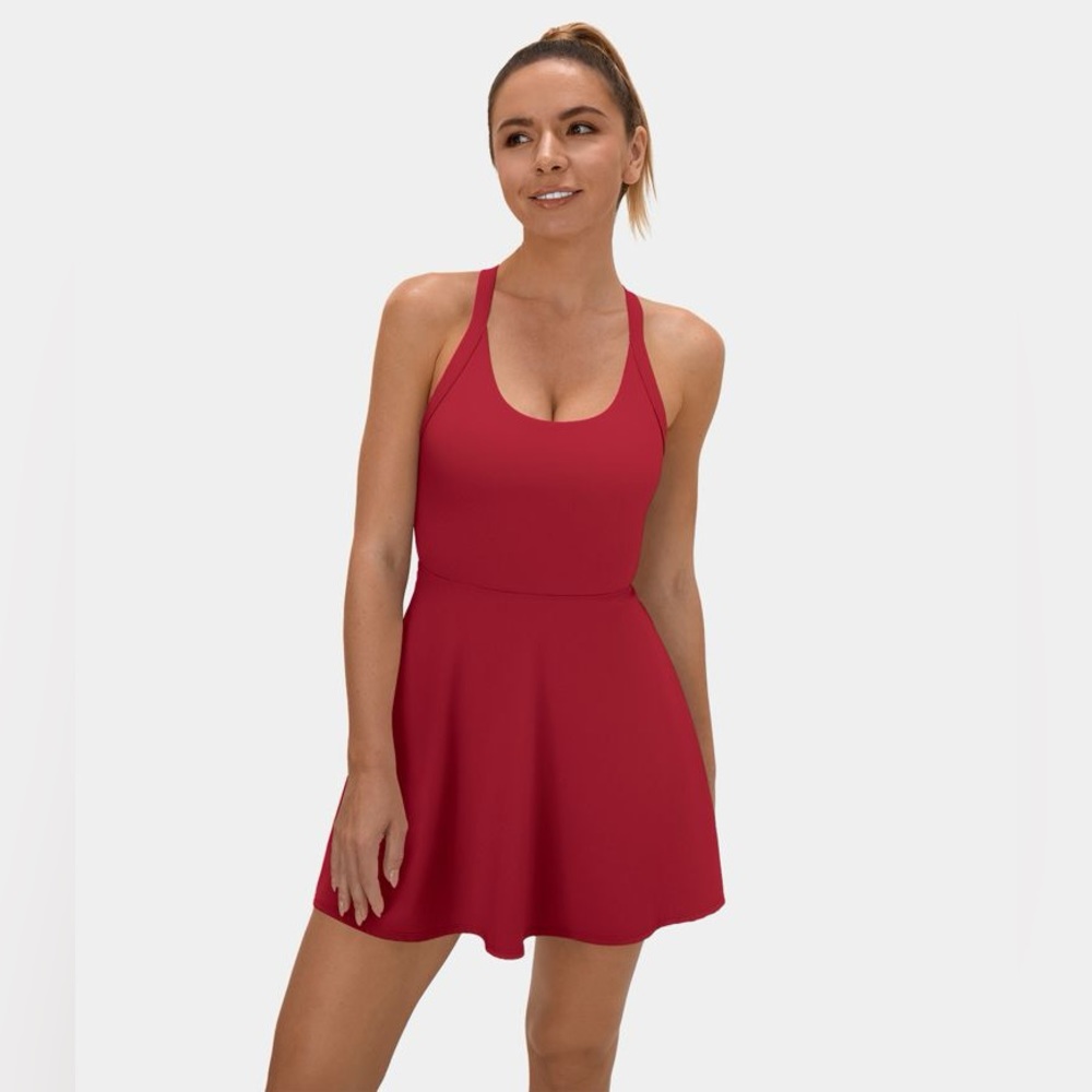 Halara Backless Cut Out Twisted Side Pocket 2-in-1 Exercise Dress